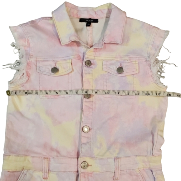 Joe's Pocketed Button Down Tie Dye Denim Romper Junior Large 12-14 - Picture 5 of 13